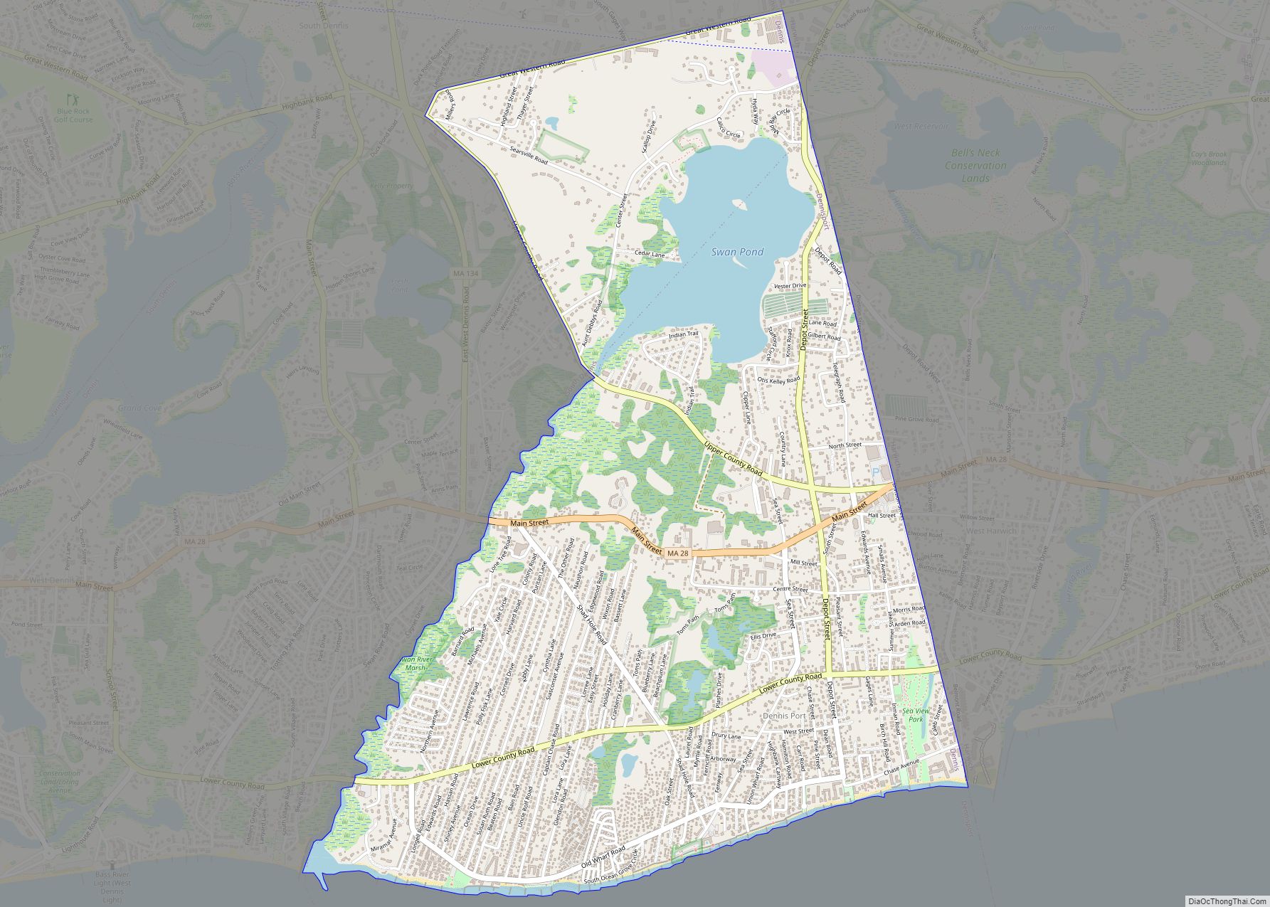 Map of Dennis Port CDP
