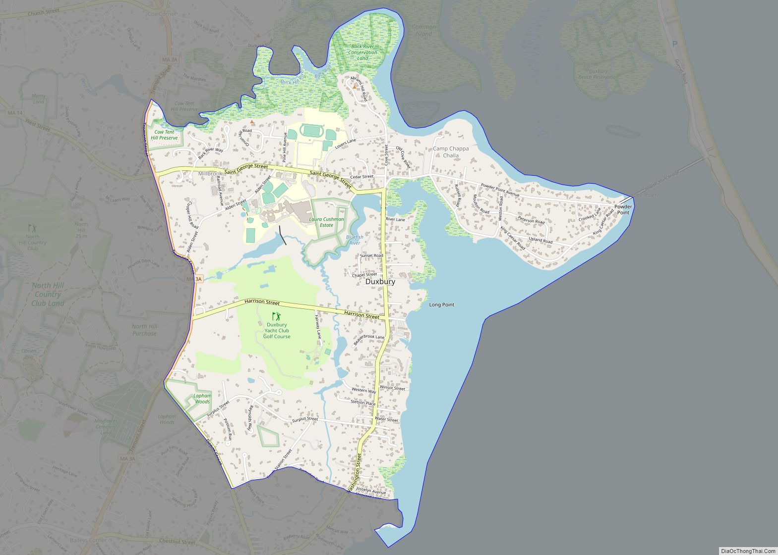 Map of Duxbury CDP