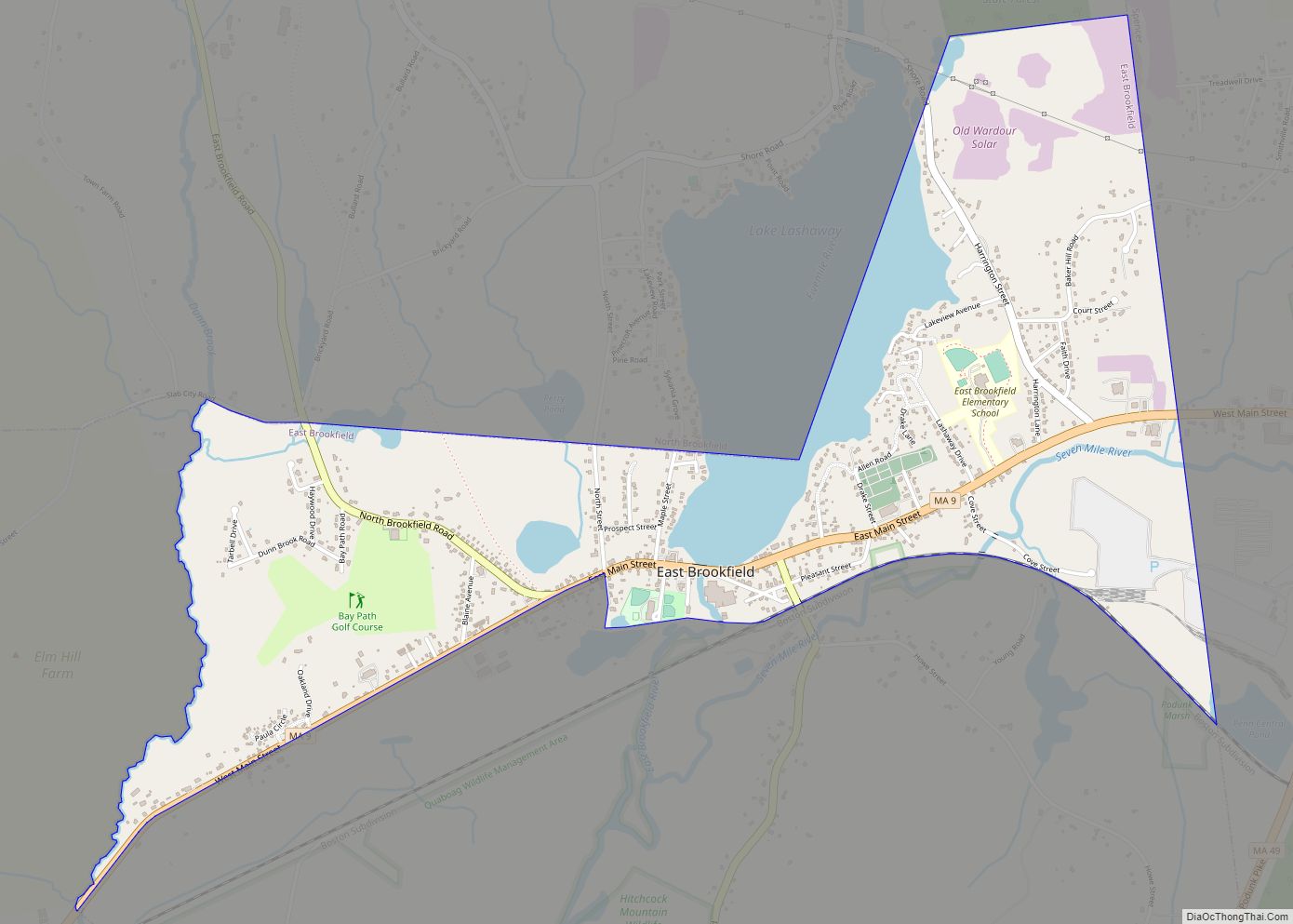 Map of East Brookfield CDP