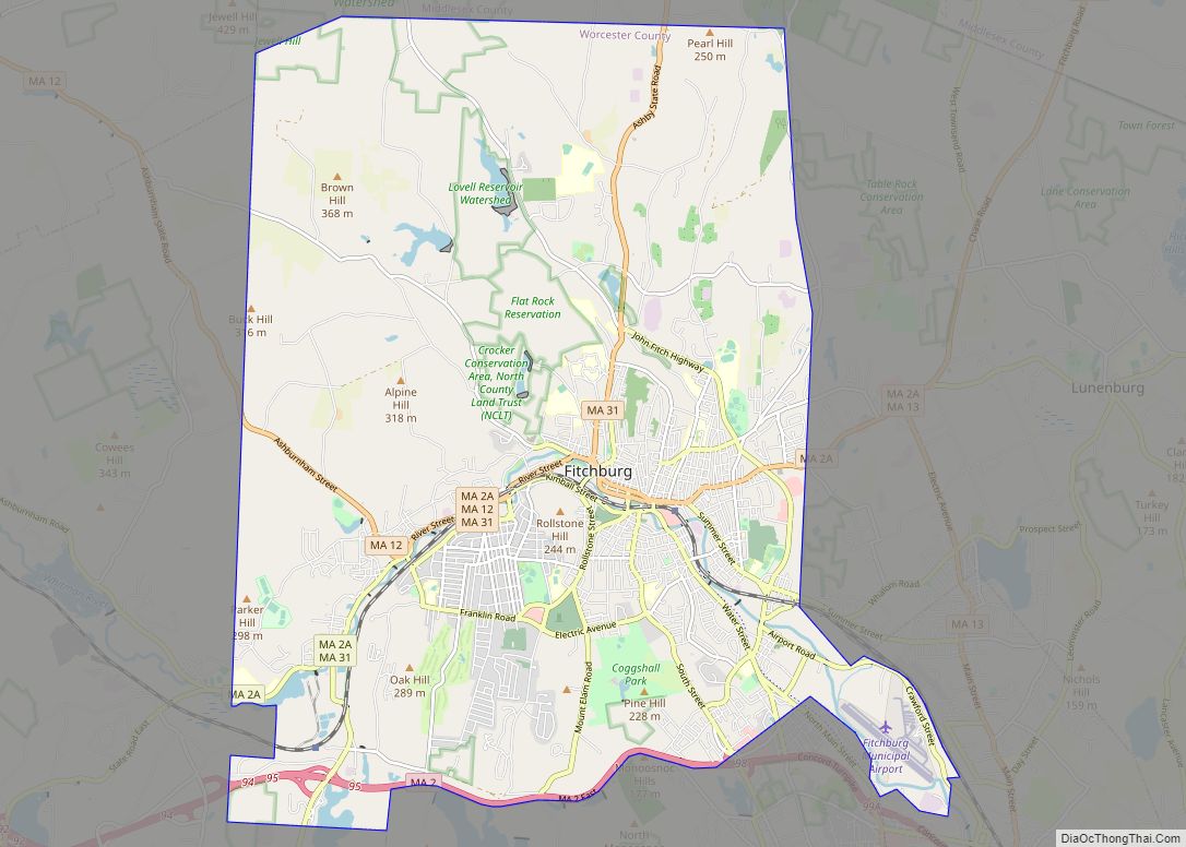Map of Fitchburg city
