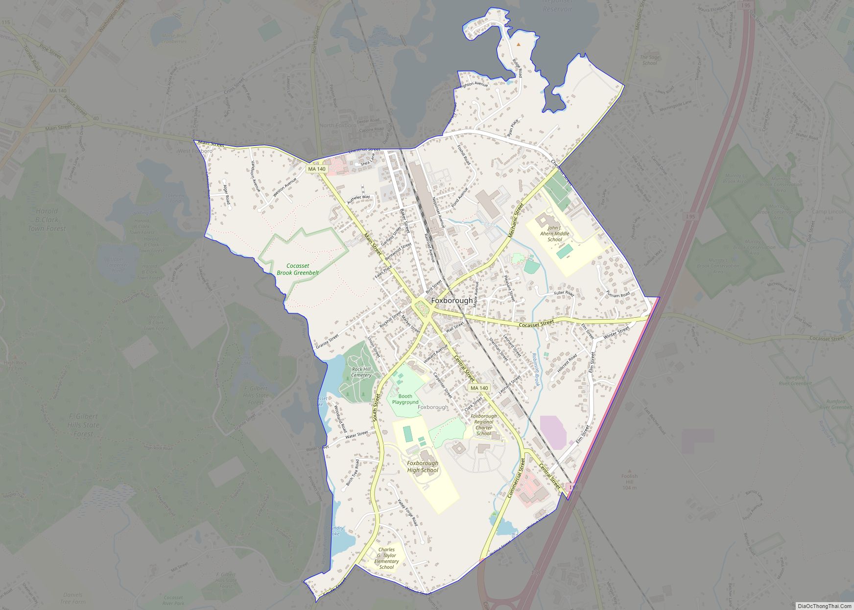 Map of Foxborough CDP