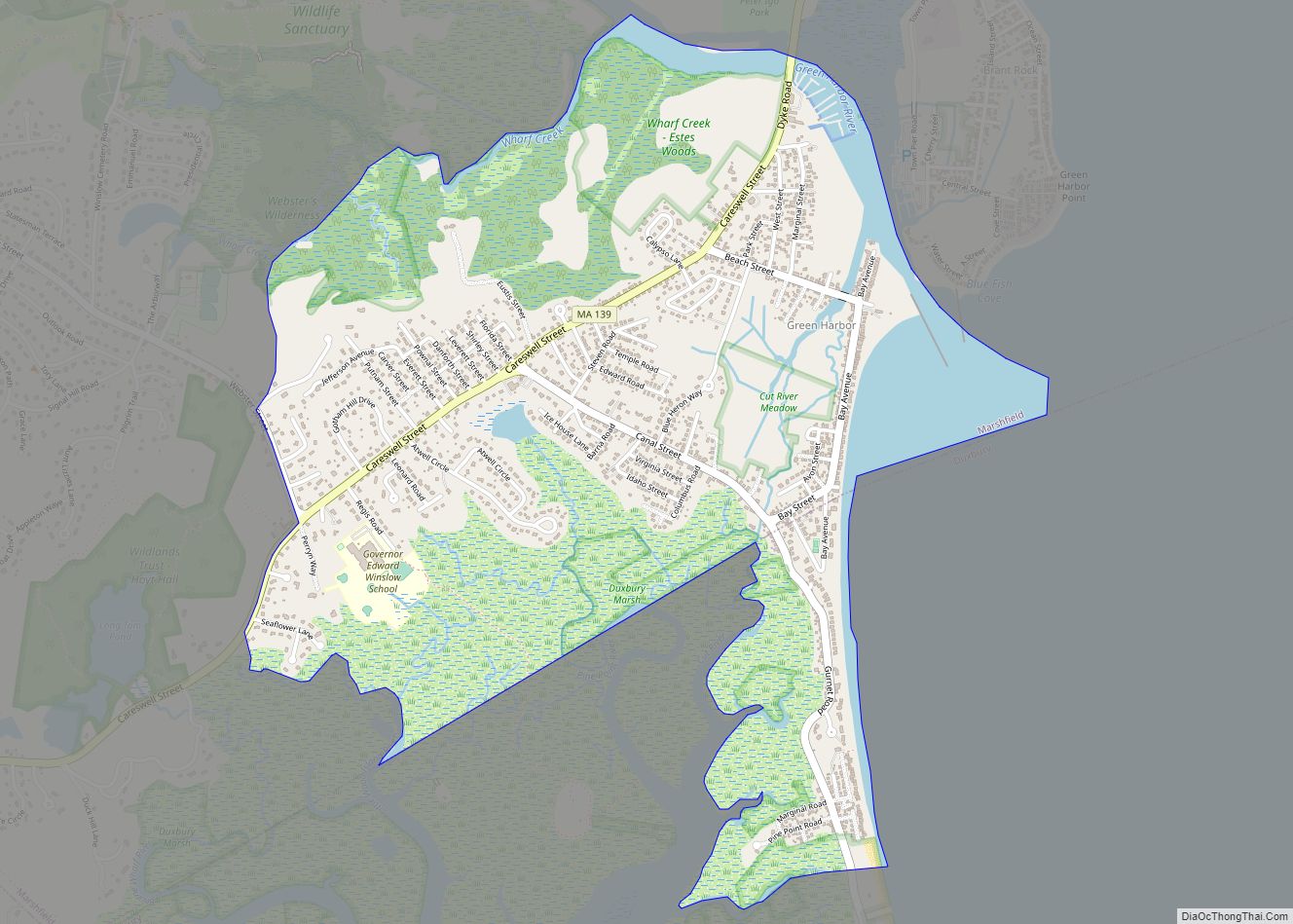 Map of Green Harbor-Cedar Crest CDP