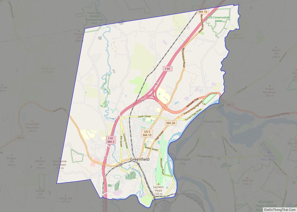 Map of Greenfield Town city