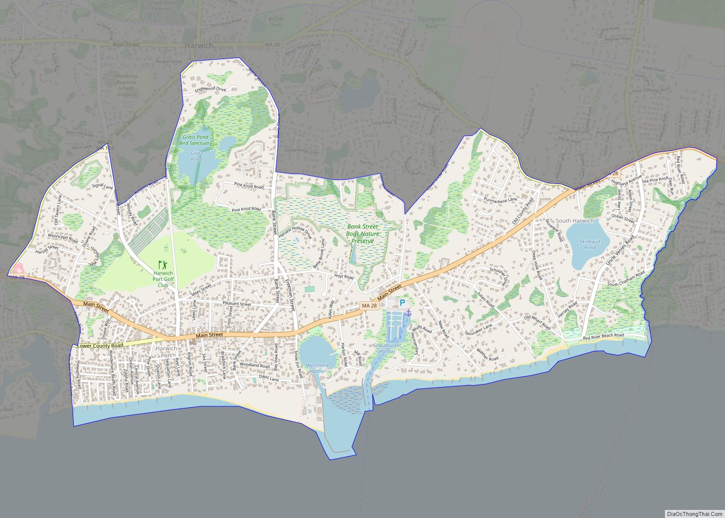 Map of Harwich Port CDP