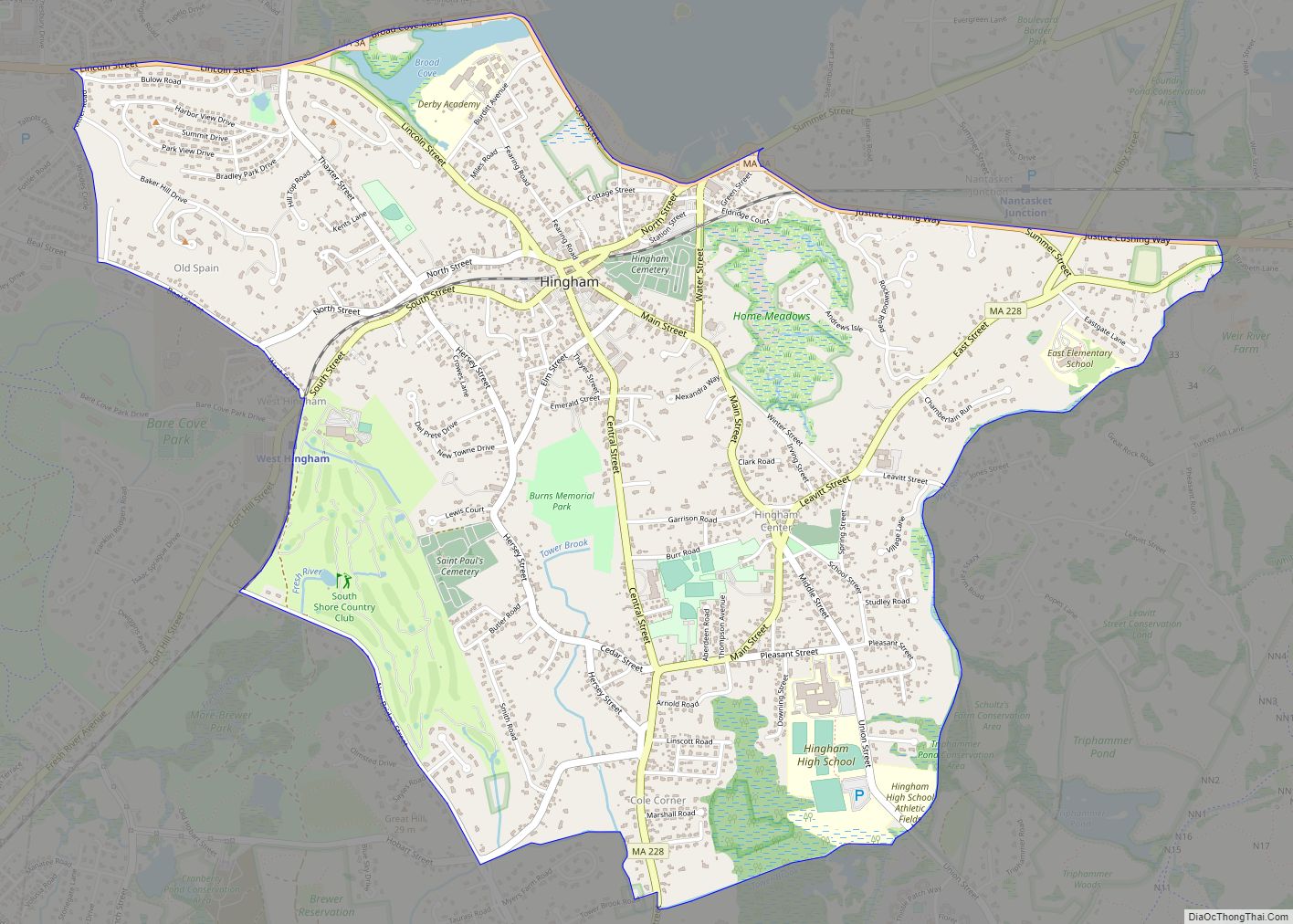 Map of Hingham CDP