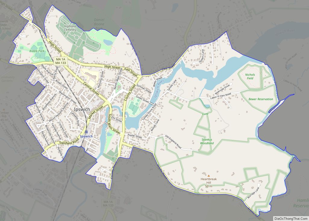 Map of Ipswich CDP