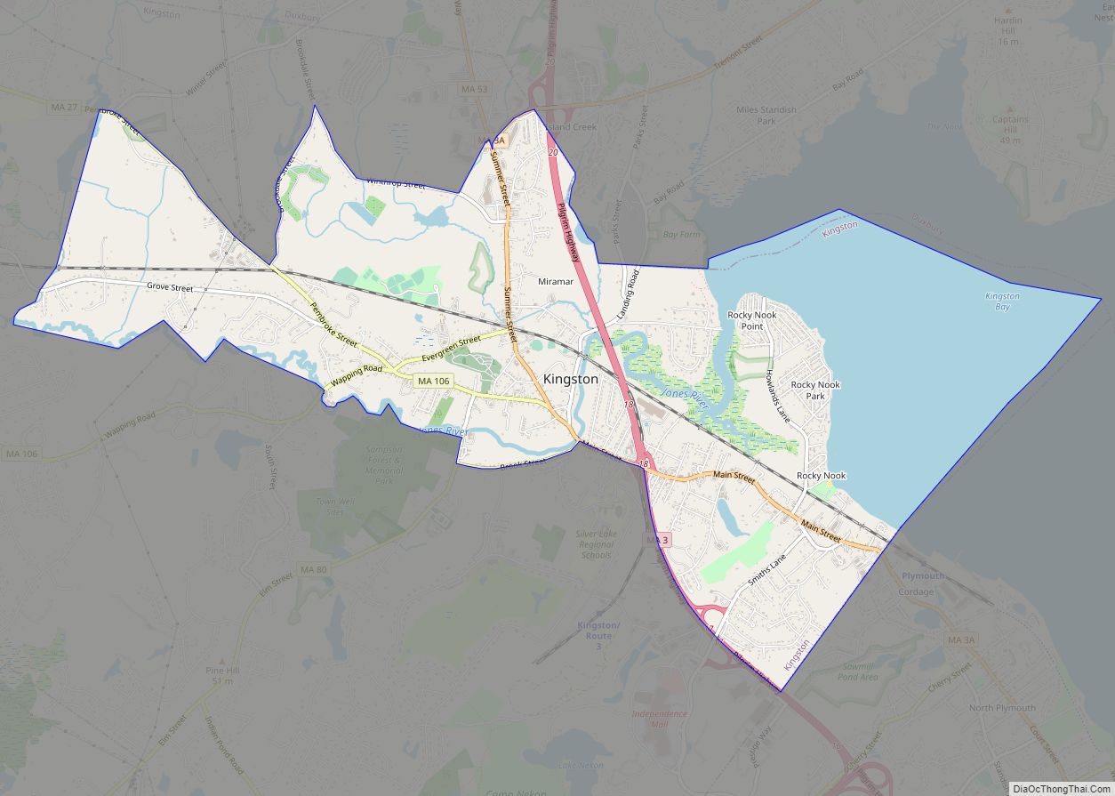 Map of Kingston CDP, Massachusetts