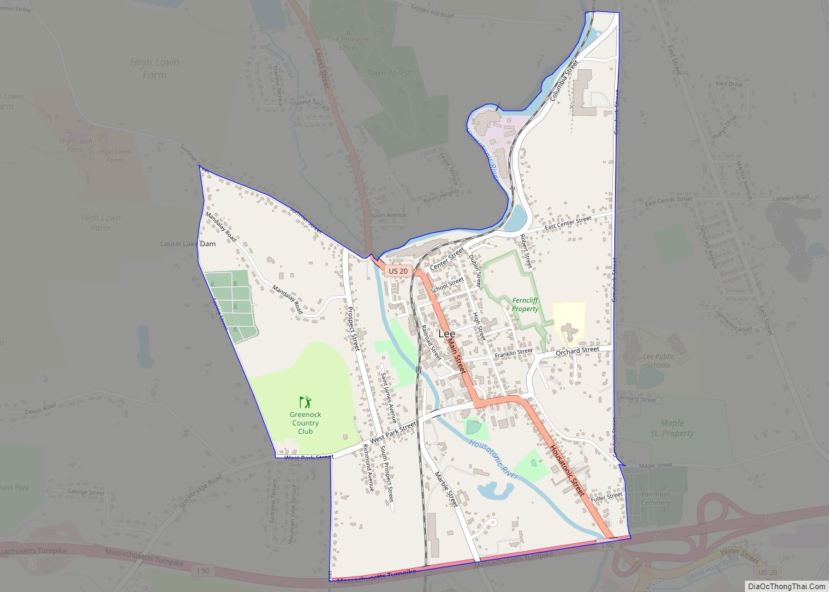 Map of Lee CDP, Massachusetts