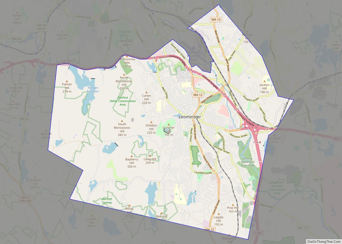 Map of Leominster city