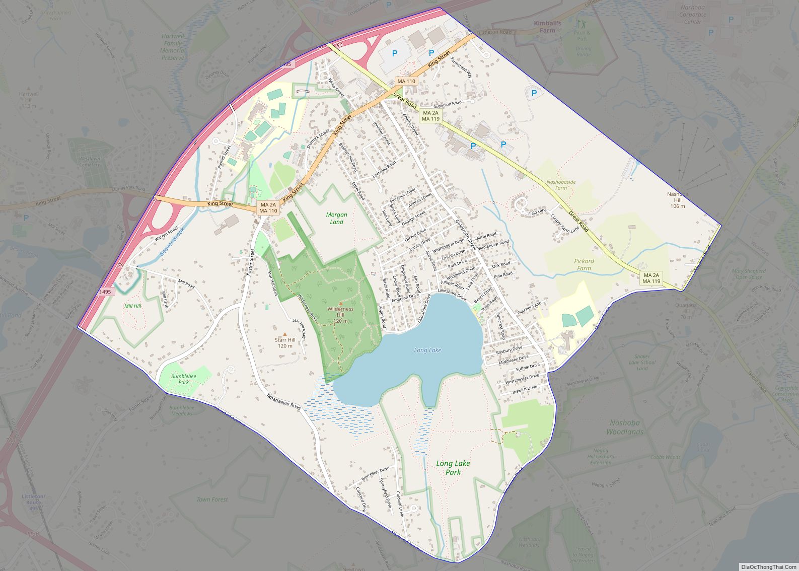 Map of Littleton Common CDP