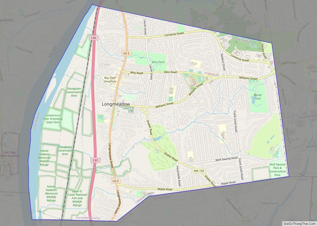 Map of Longmeadow CDP