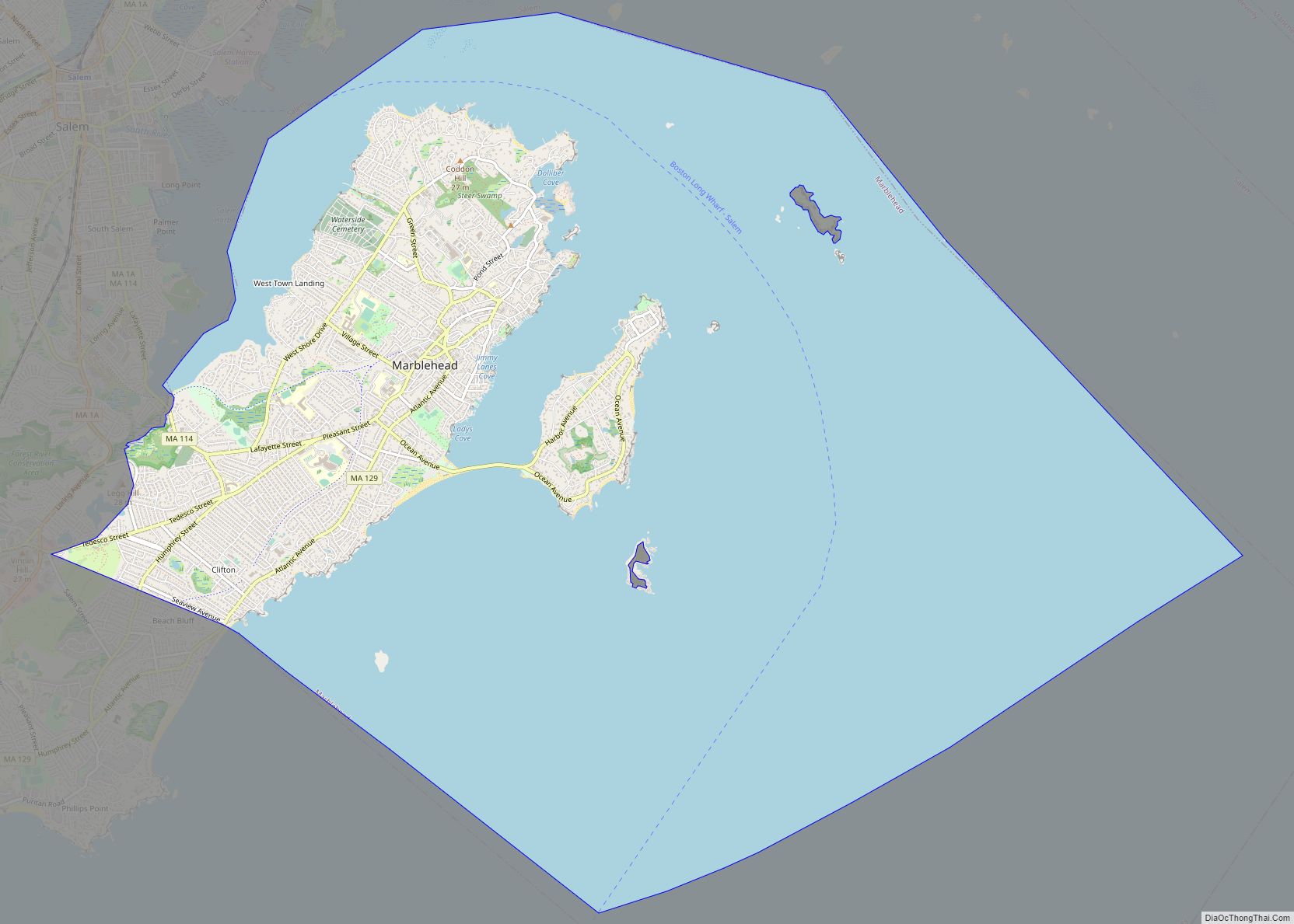 Map of Marblehead CDP