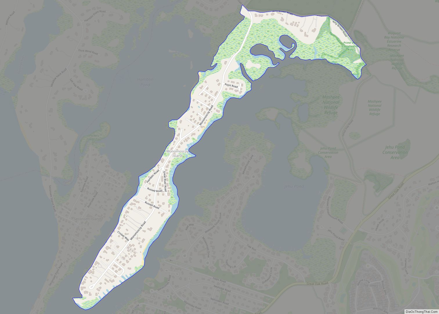 Map of Monomoscoy Island CDP