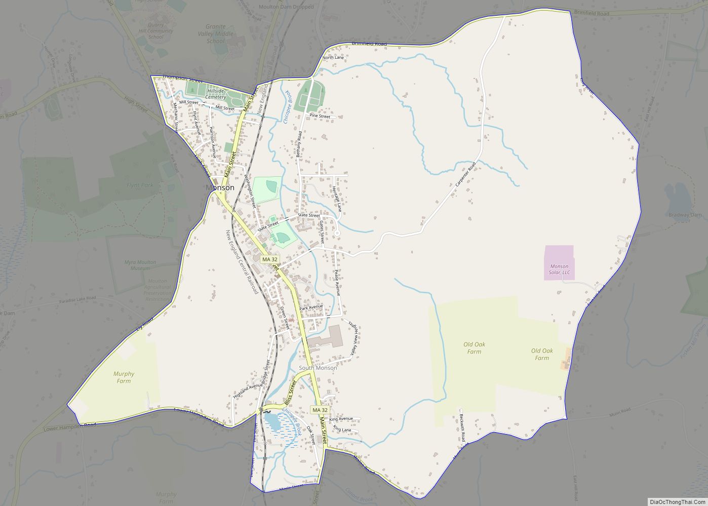 Map of Monson Center CDP
