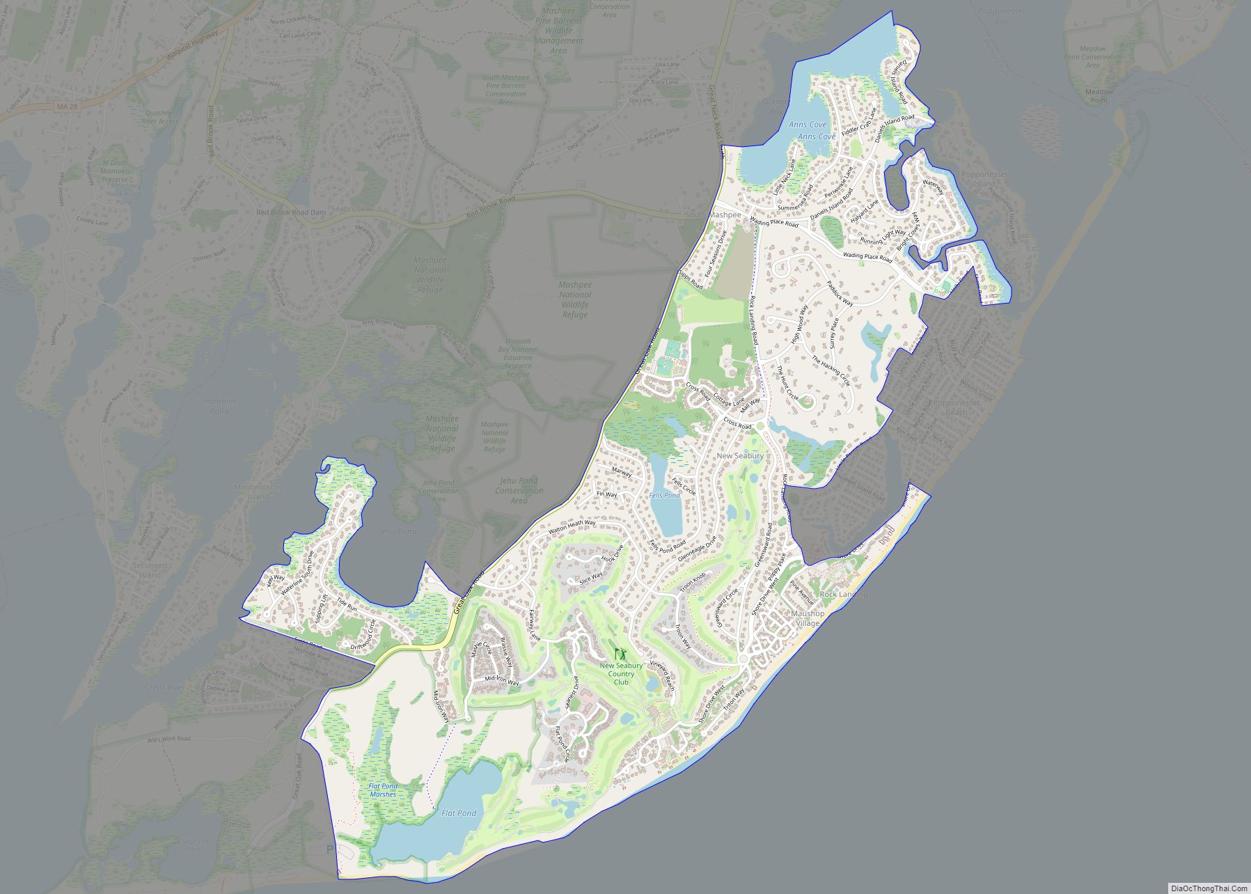 Map of New Seabury CDP