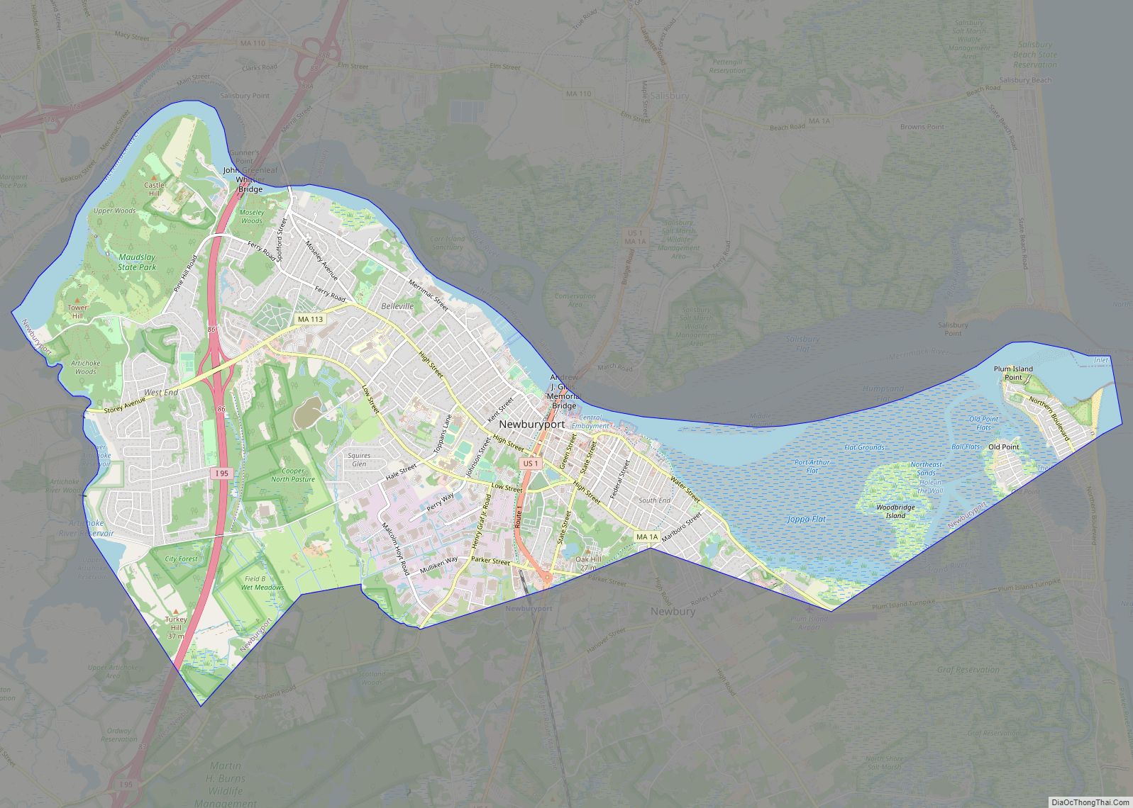 Map of Newburyport city