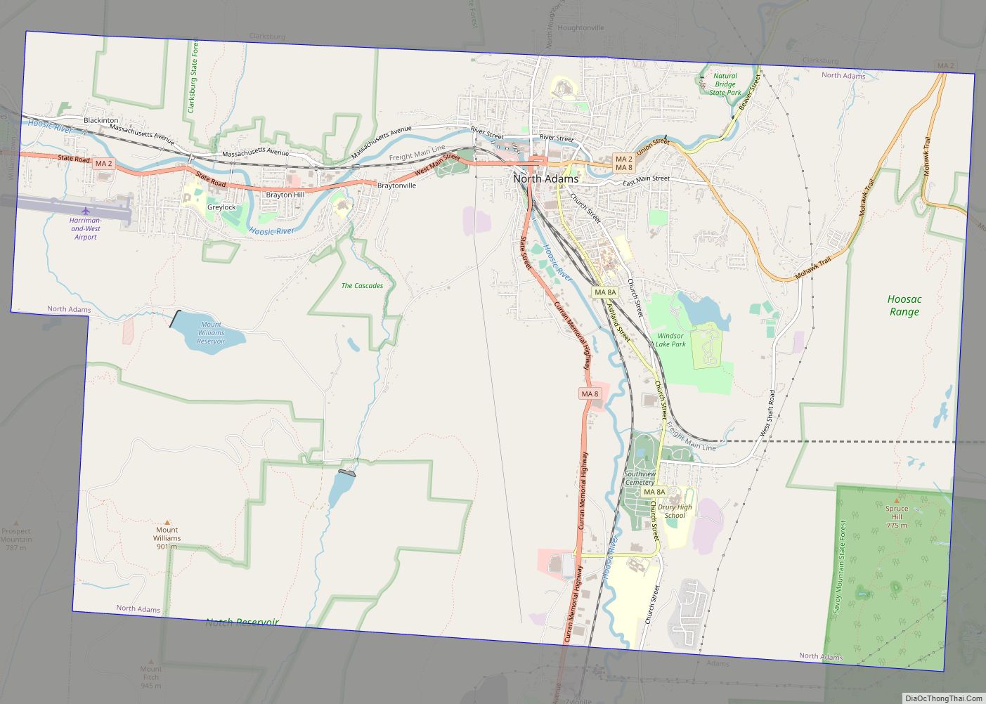 Map of North Adams city