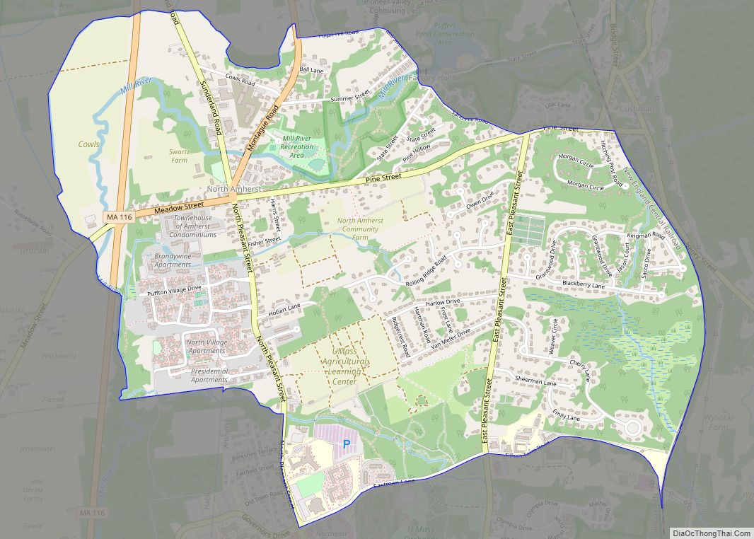 Map of North Amherst CDP