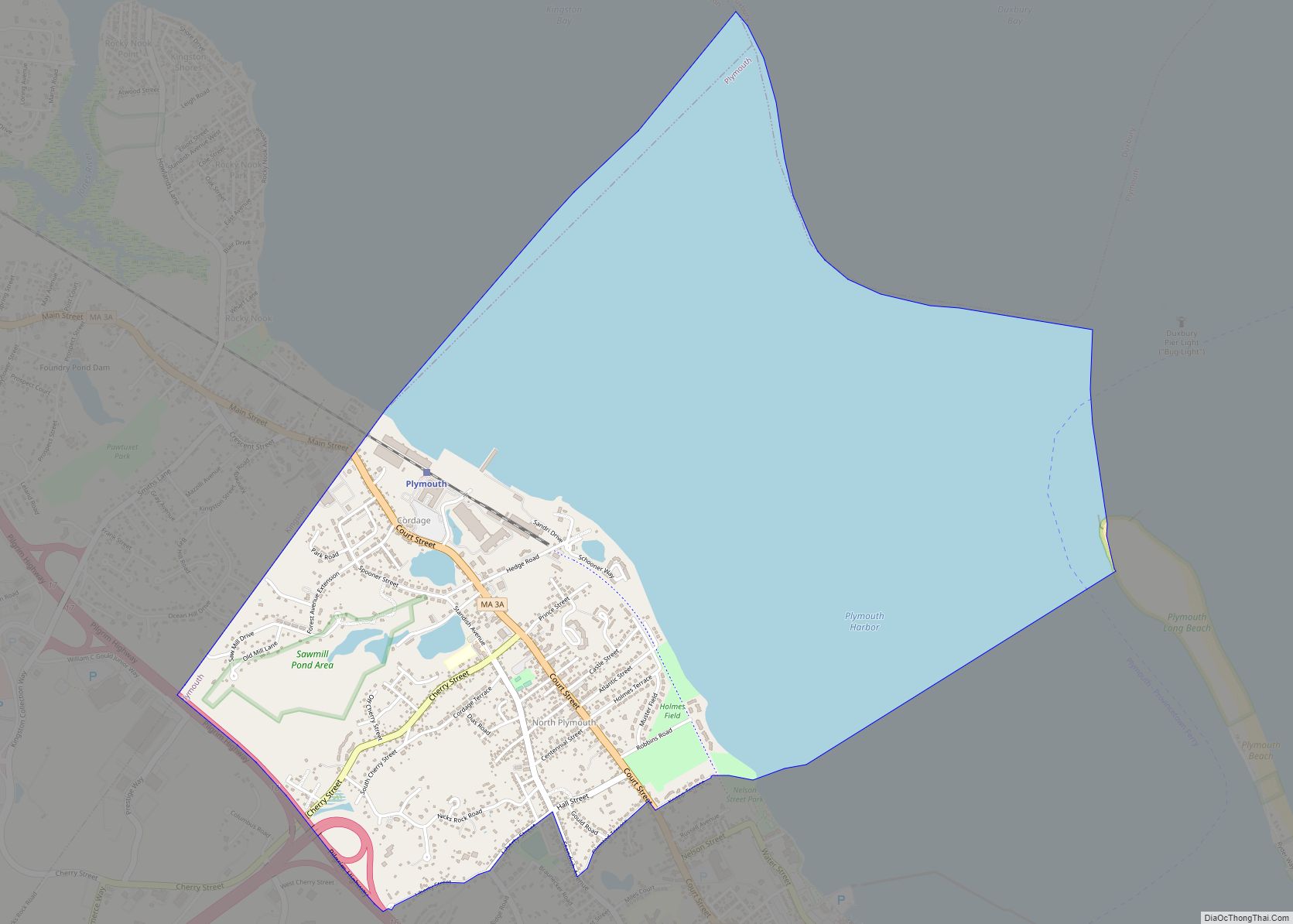 Map of North Plymouth CDP