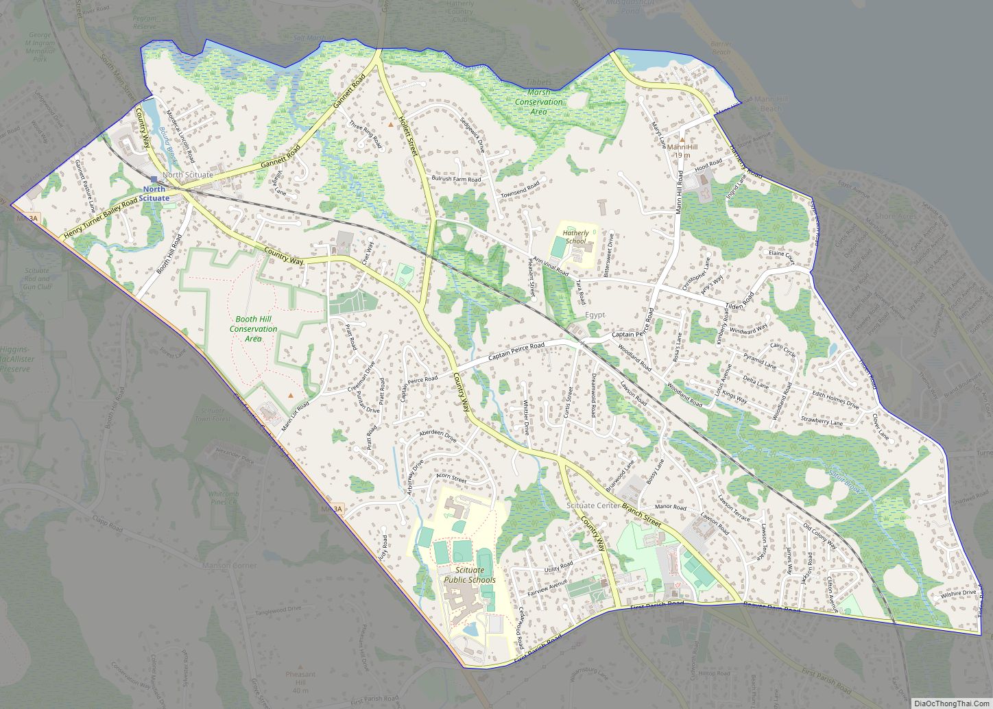 Map of North Scituate CDP