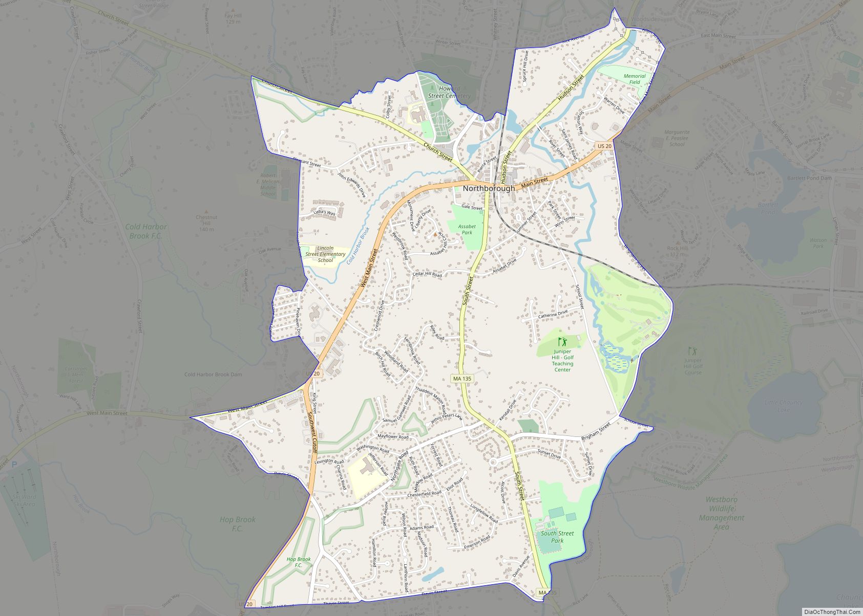 Map of Northborough CDP