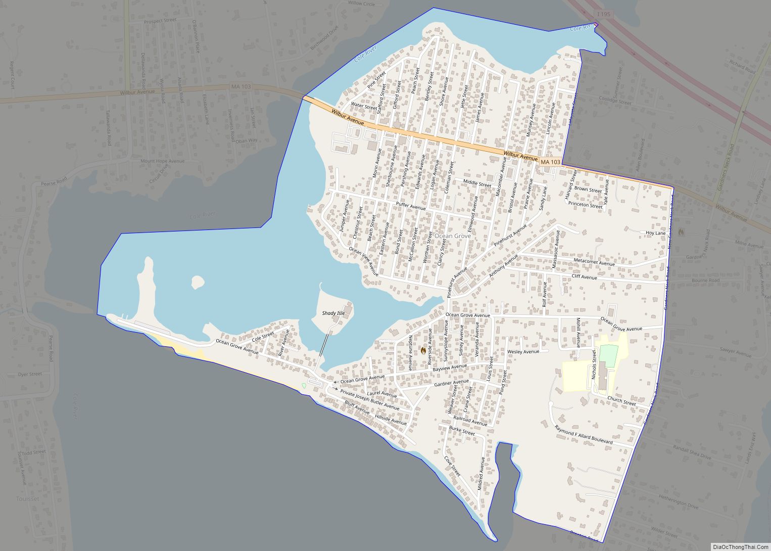 Map of Ocean Grove CDP