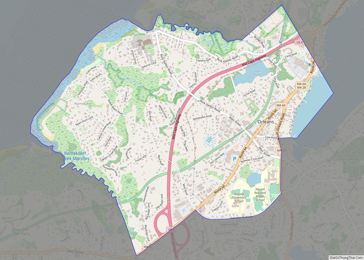 Map of Orleans CDP, Massachusetts