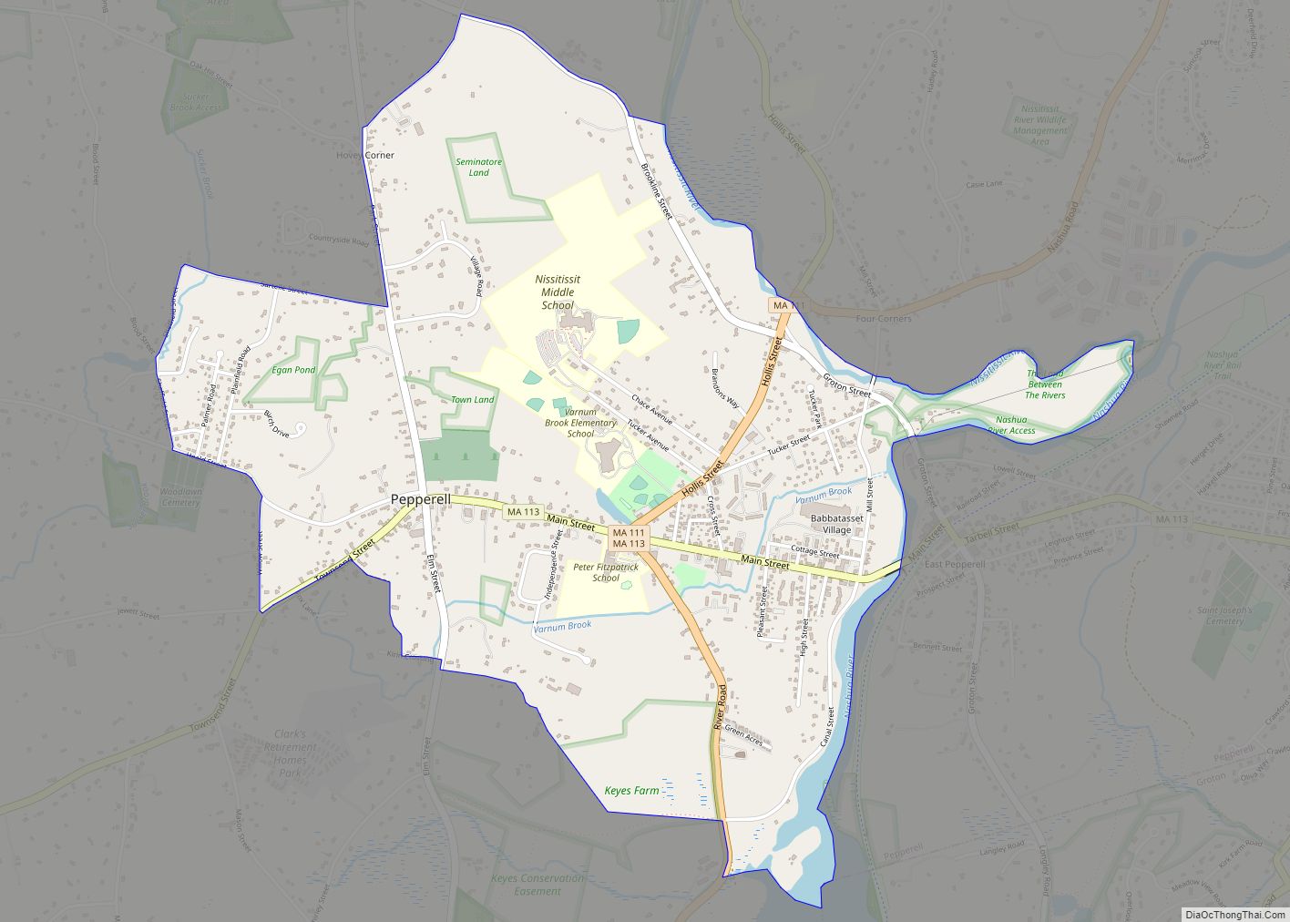 Map of Pepperell CDP