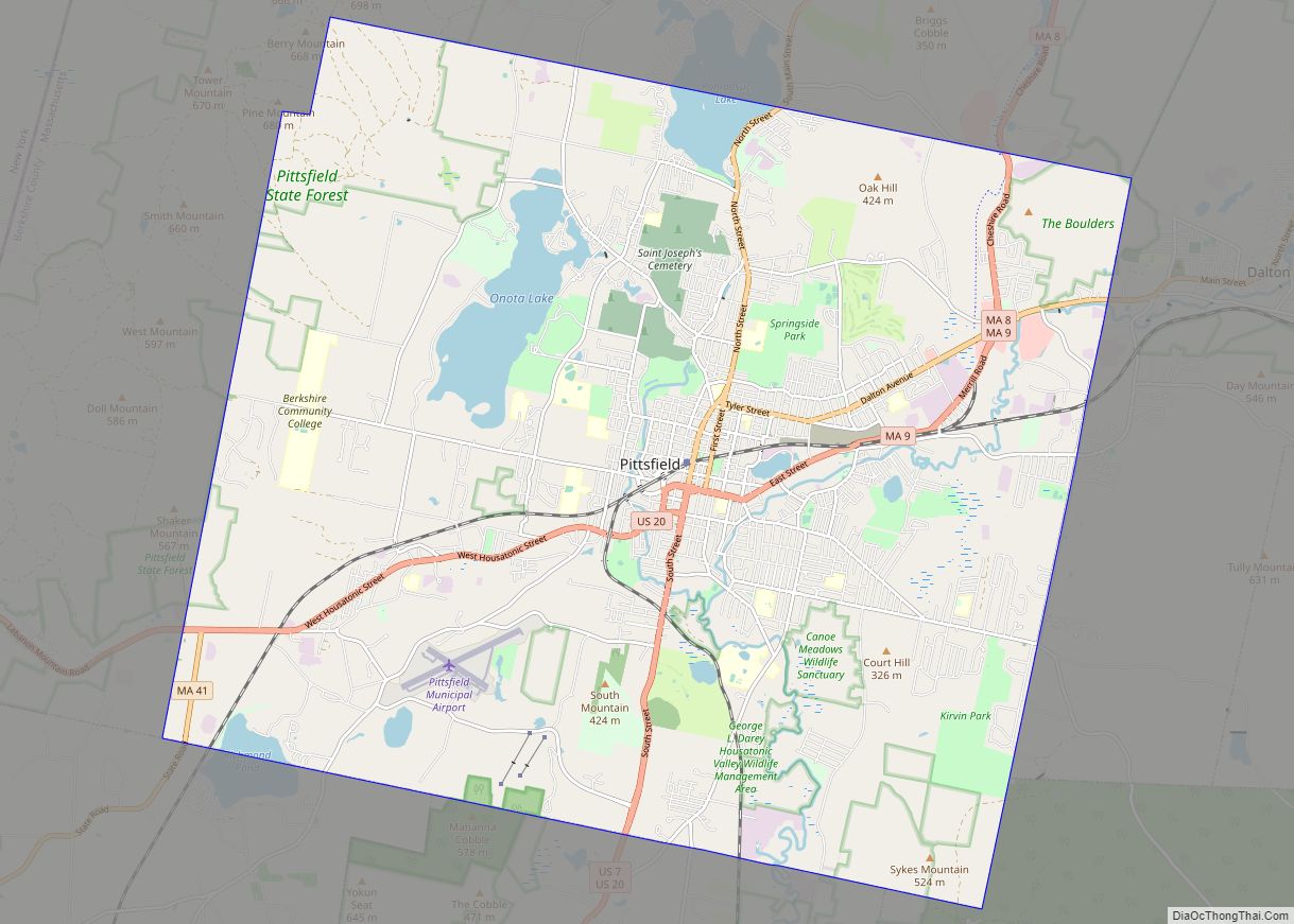 Map of Pittsfield city, Massachusetts