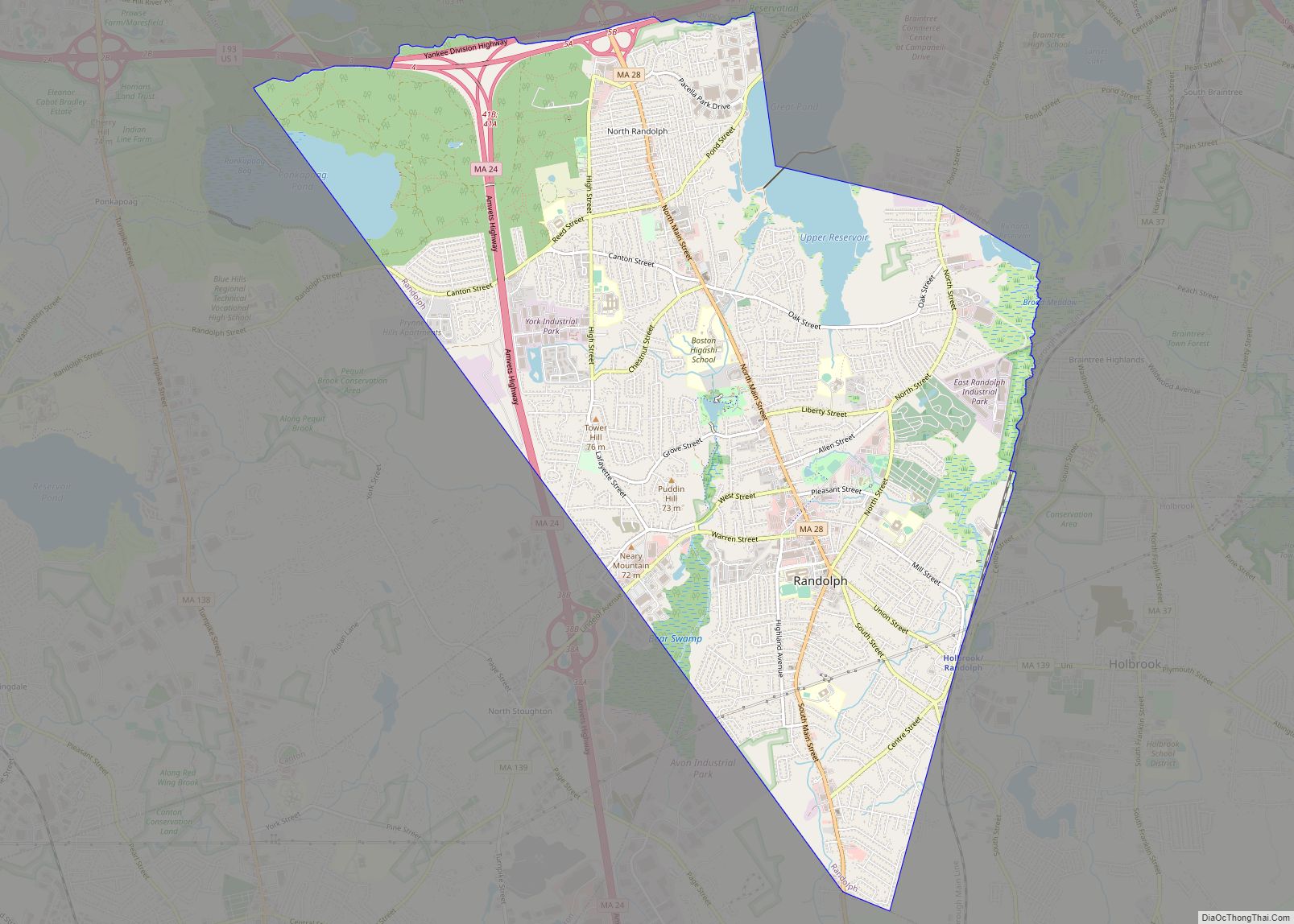 Map of Randolph Town city