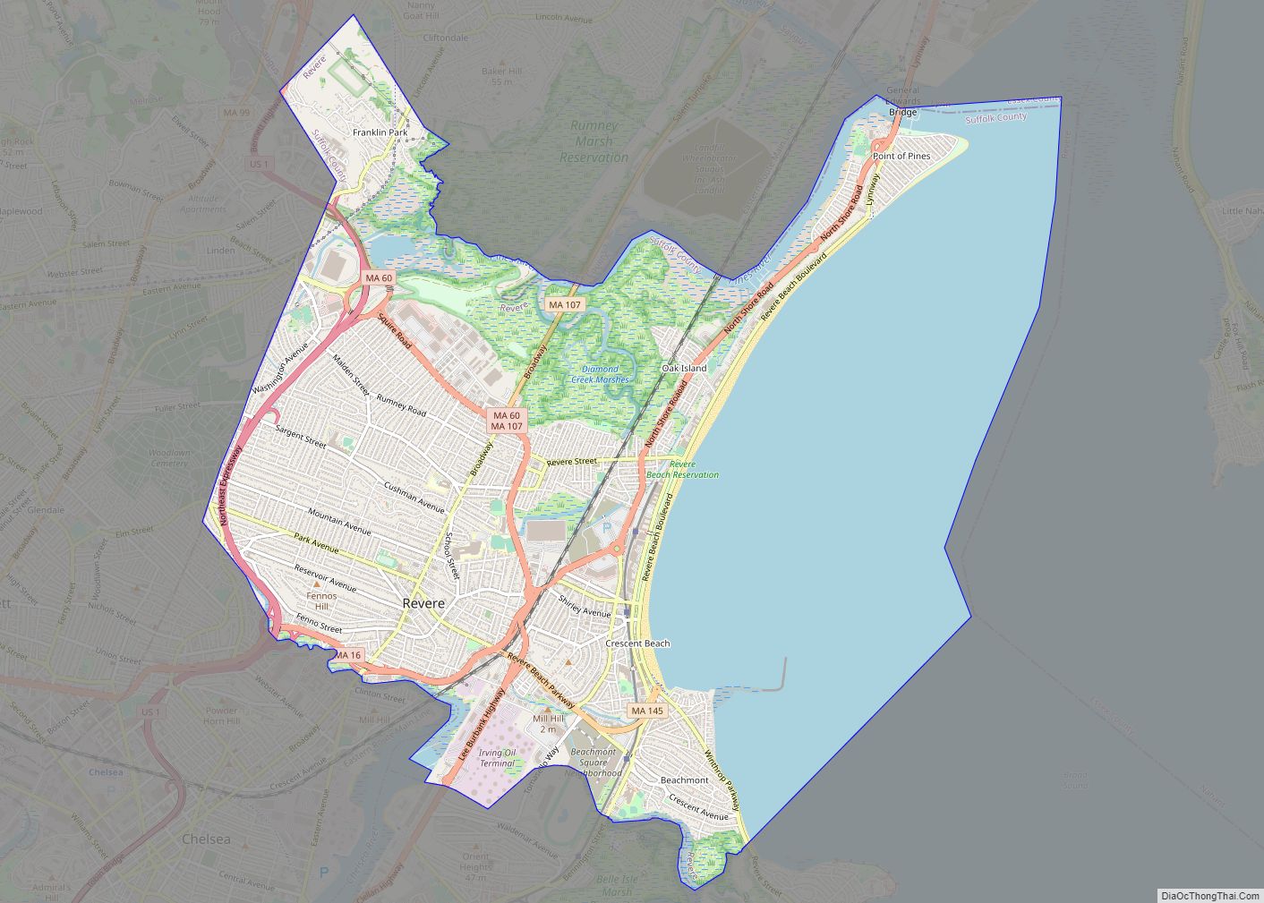 Map of Revere city