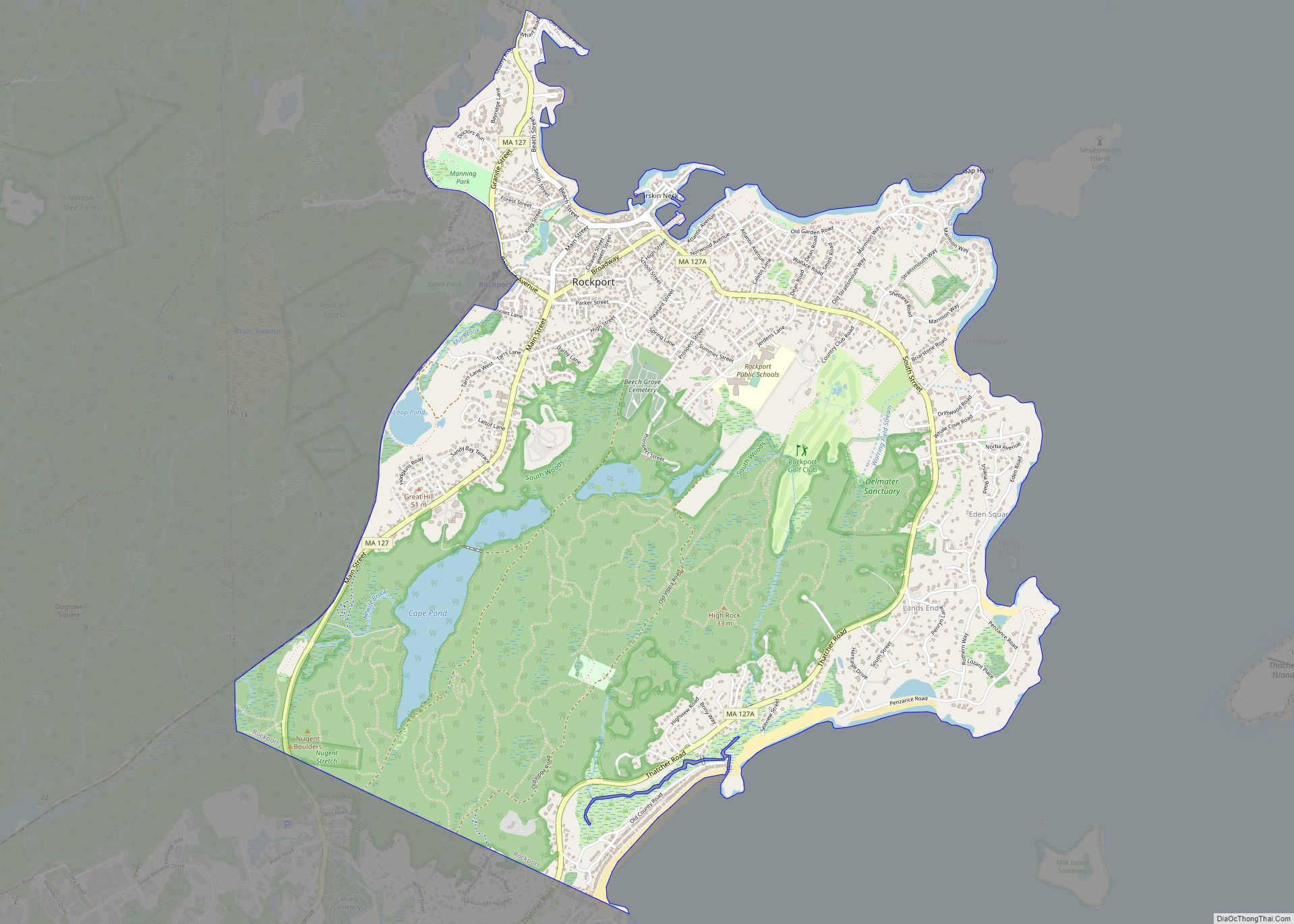 Map of Rockport CDP, Massachusetts
