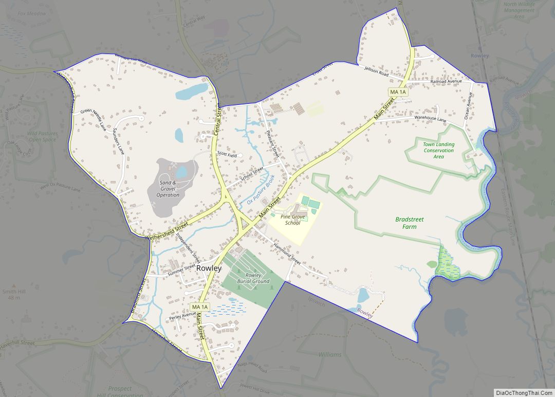 Map of Rowley CDP, Massachusetts