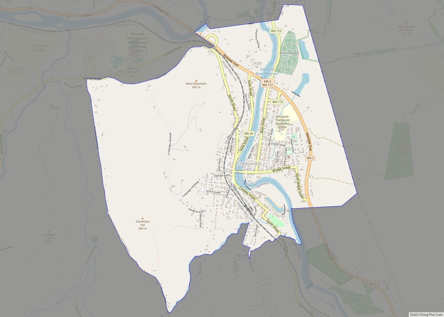 Map of Shelburne Falls CDP