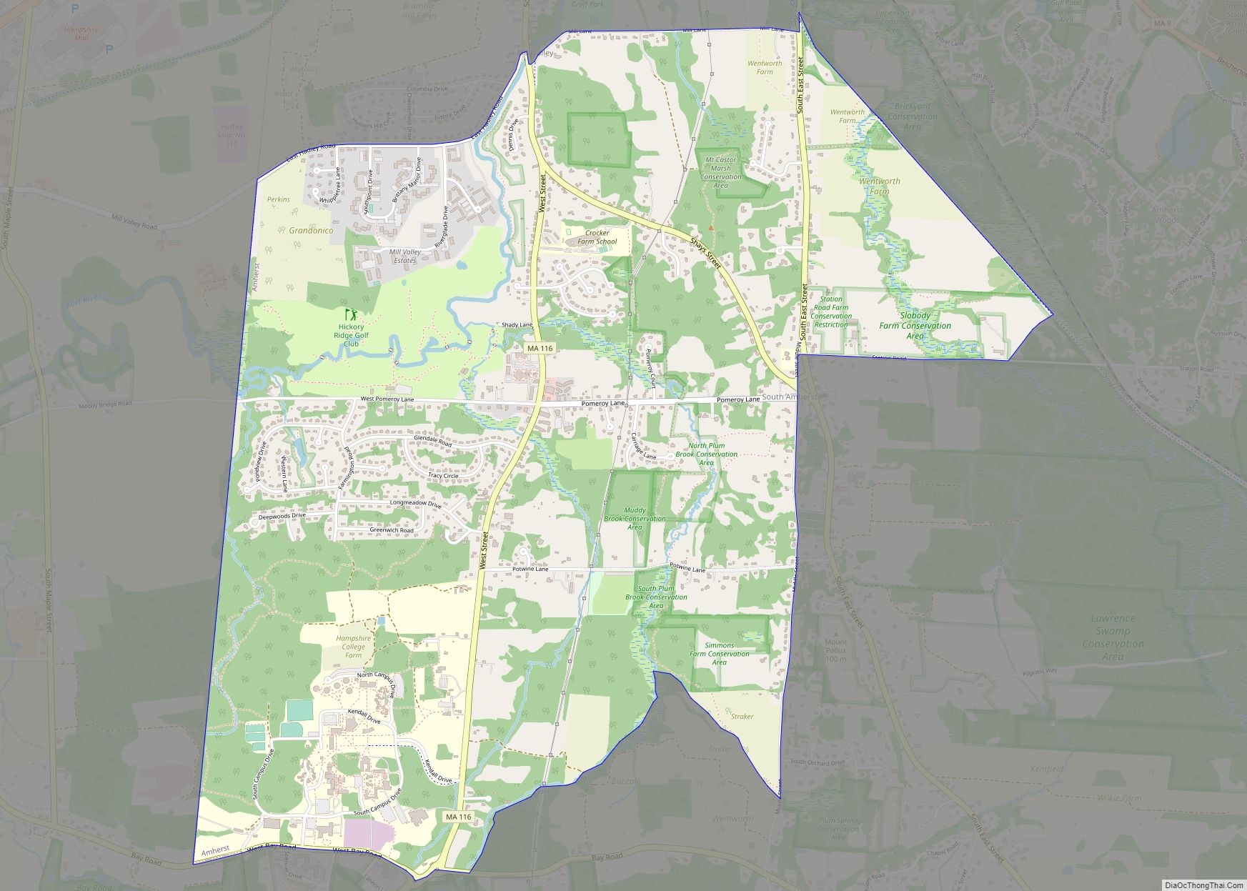 Map of South Amherst CDP