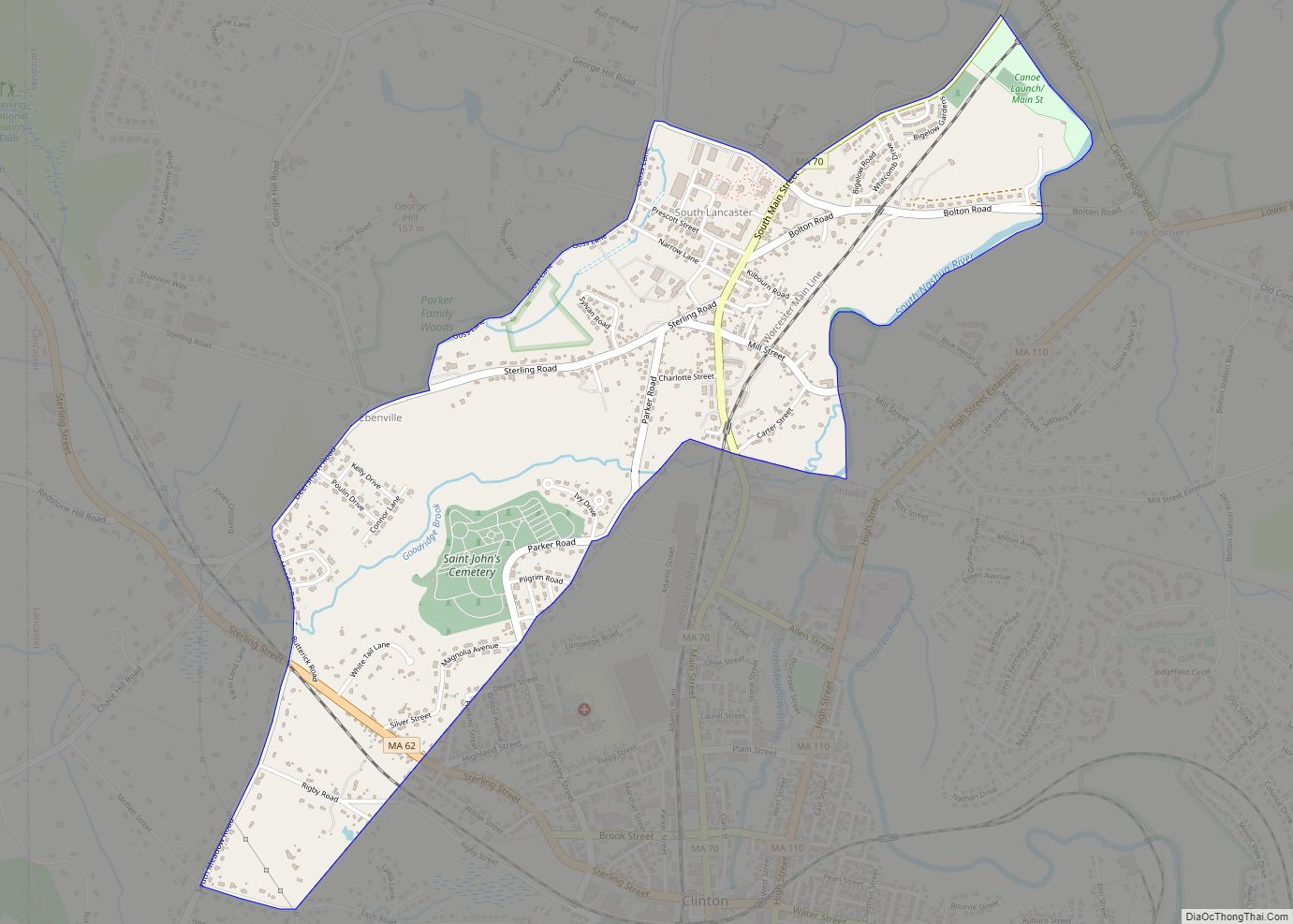 Map of South Lancaster CDP