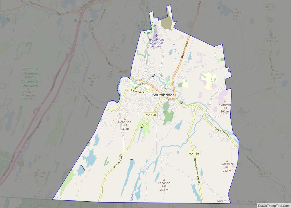 Map of Southbridge Town city