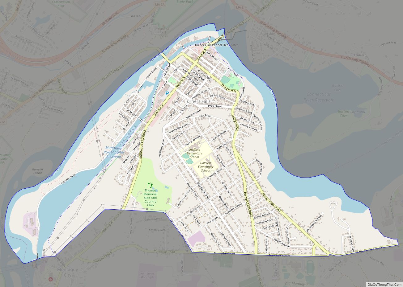 Map of Turners Falls CDP