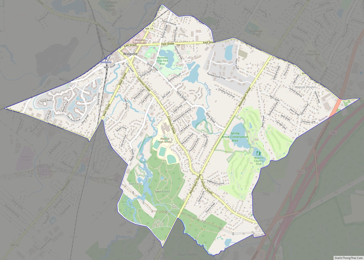 Map of Walpole CDP