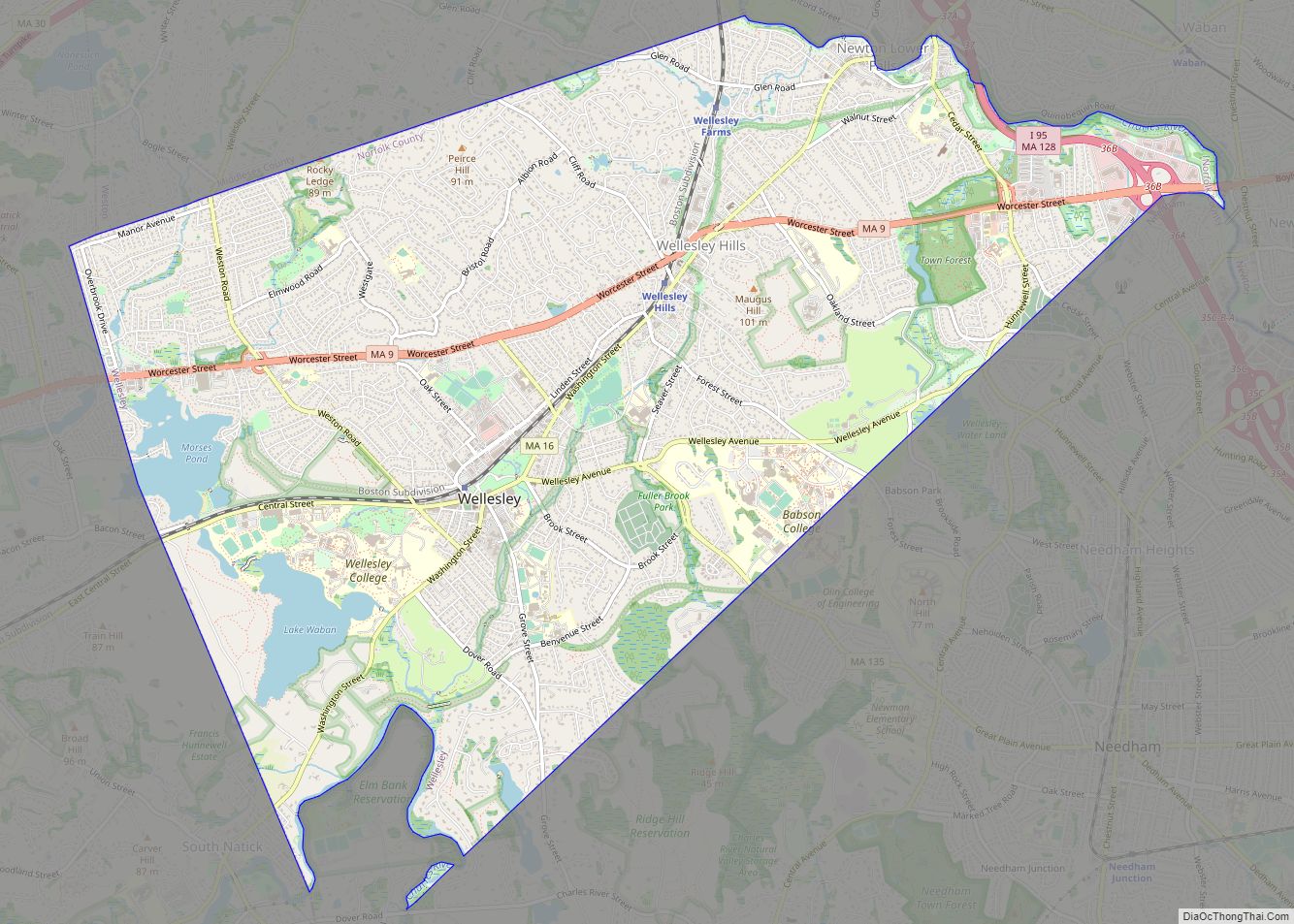 Map of Wellesley CDP