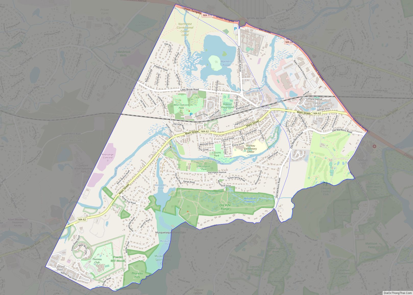 Map of West Concord CDP