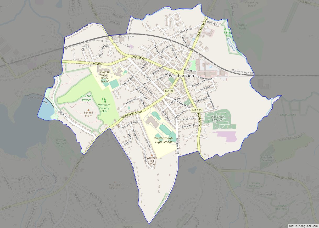 Map of Westborough CDP