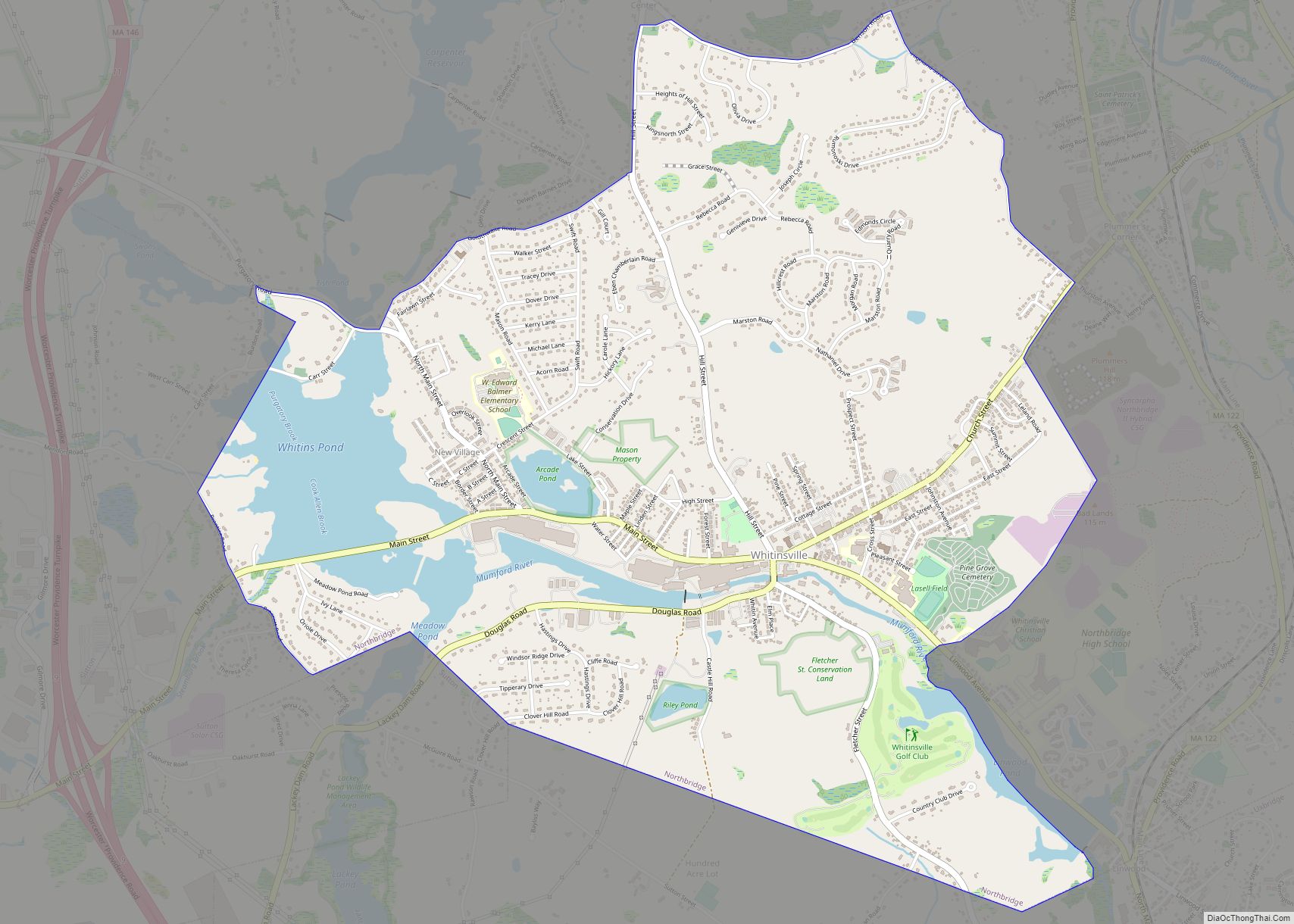 Map of Whitinsville CDP
