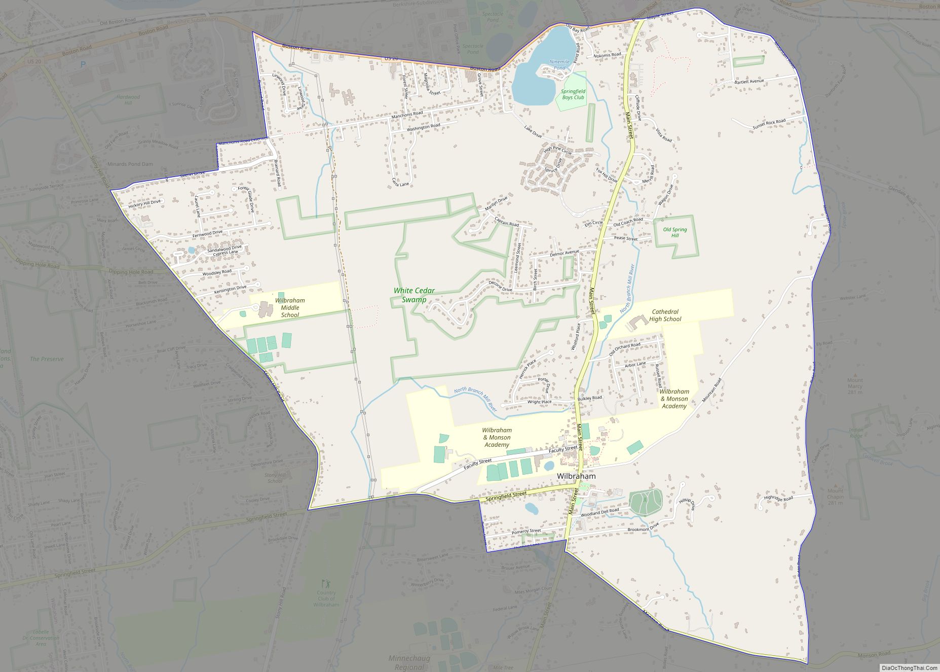 Map of Wilbraham CDP