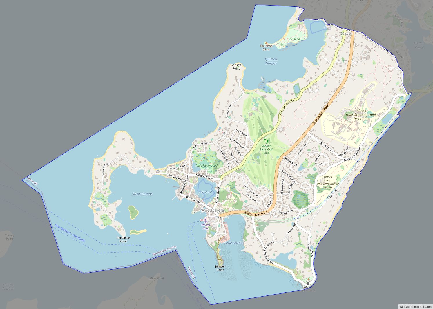 Map of Woods Hole CDP