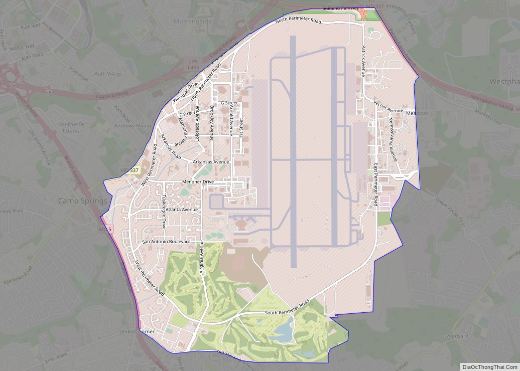 Map of Andrews AFB CDP