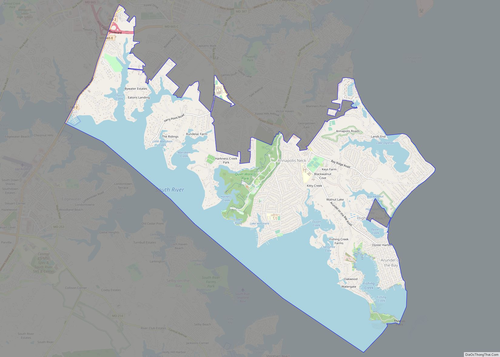 Map of Annapolis Neck CDP