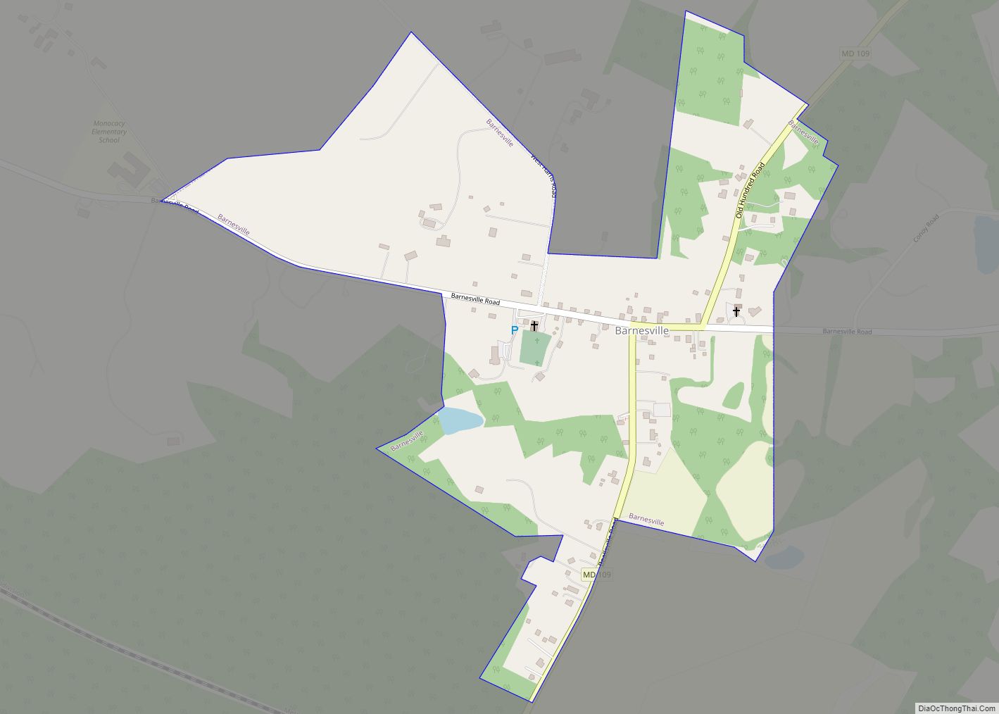 Map of Barnesville town, Maryland