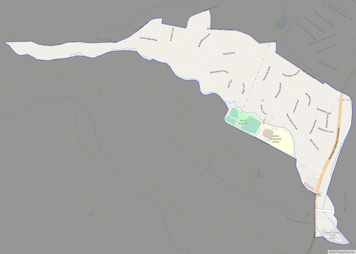 Map of Bel Air CDP