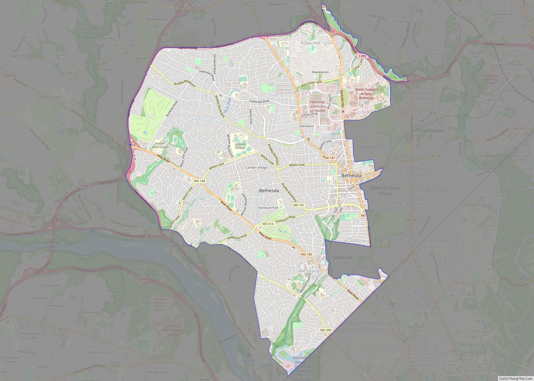 Map of Bethesda CDP